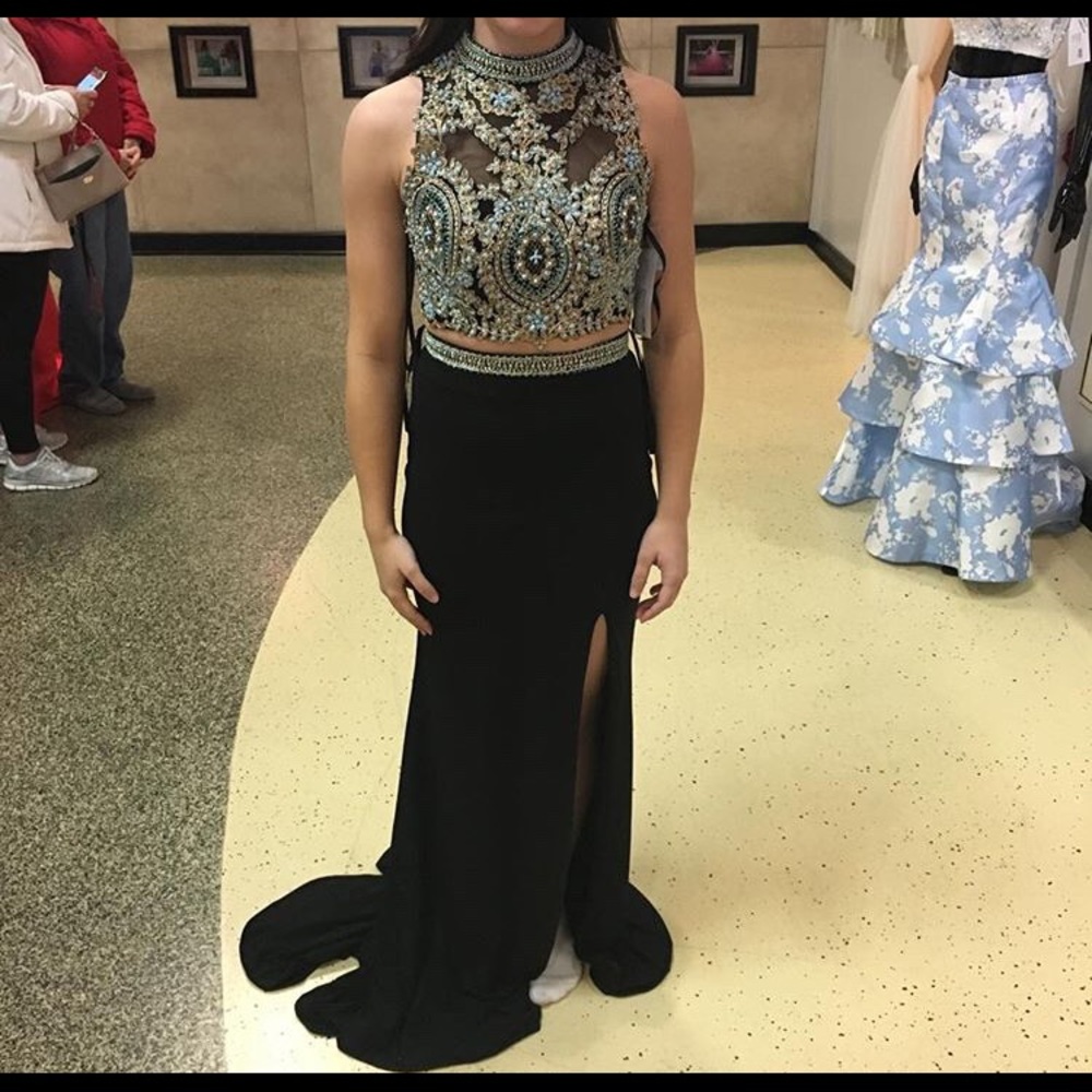 Two piece prom dress
